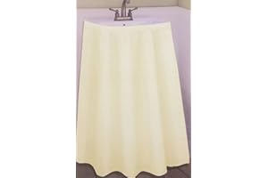 HOME SELECTION Better Home Textured Microfiber Sink Skirt, Luxurious Fabric Bathroom Vanity Cover, (Ivory)