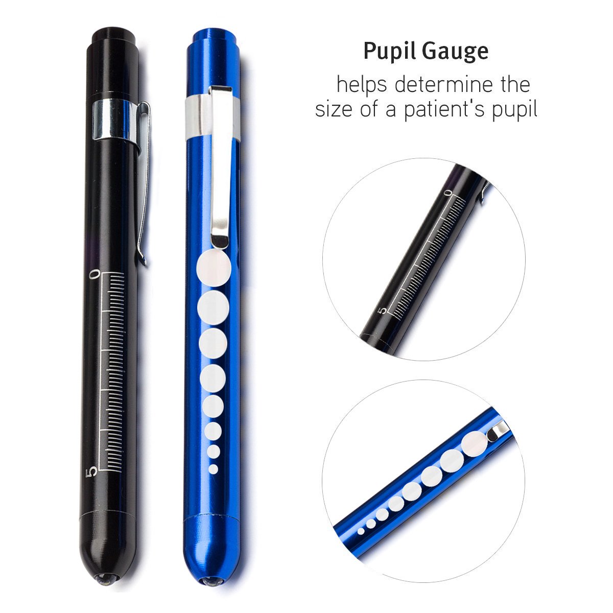 Nurse LED Penlight with Pocket Clip Medical Reusable Pen Light with