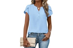 Zeagoo Womens Summer Tops Textured Cap Short Sleeve Shirts Business Dressy Casual Blouse Spring Clothes