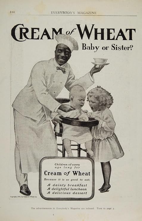 1909 Ad Cream Of Wheat Chef Rastus Baby Highchair Girl Original Print Ad Amazon Co Uk Kitchen Home