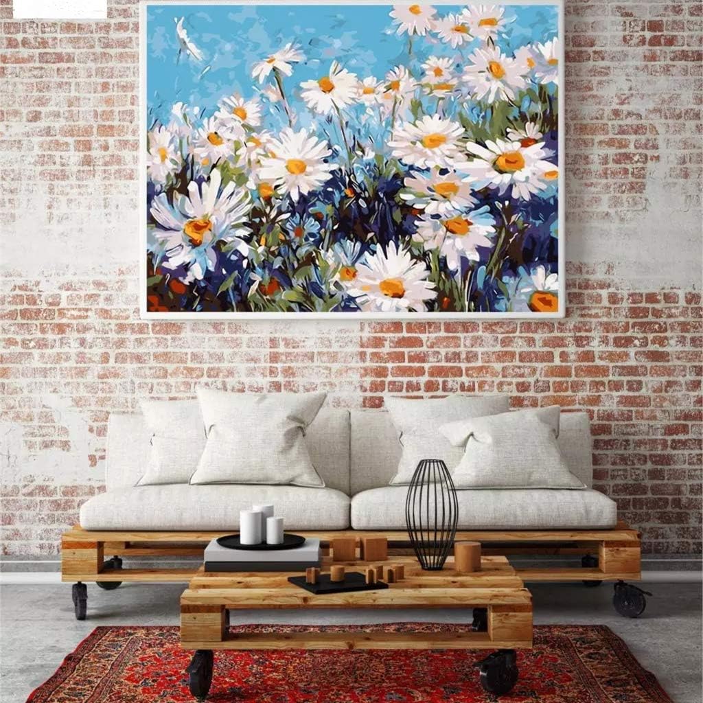 Shukqueen Paint by Number, DIY Oil Painting for Adults Beginner's, 16X20 Inch, Frameless, Feverfew, Frameless-16"x20"(40x50cm) - Image 4
