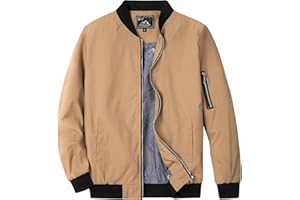 QLZ Men's Bomber Jackets Varsity Flight Jacket For Men Casual Lightweight Windbreaker Windproof Track Puffer Coat