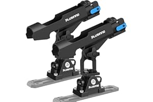 PLUSINNO 2 in 1 Fishing Rod Holders for Boat, Kayak Fishing Rod Holder, Fishing Pole Holders for Track Mount / Deck Mount, Fishing Gear with Fishing Rod Protective Strap, Fishing Accessories & Gifts