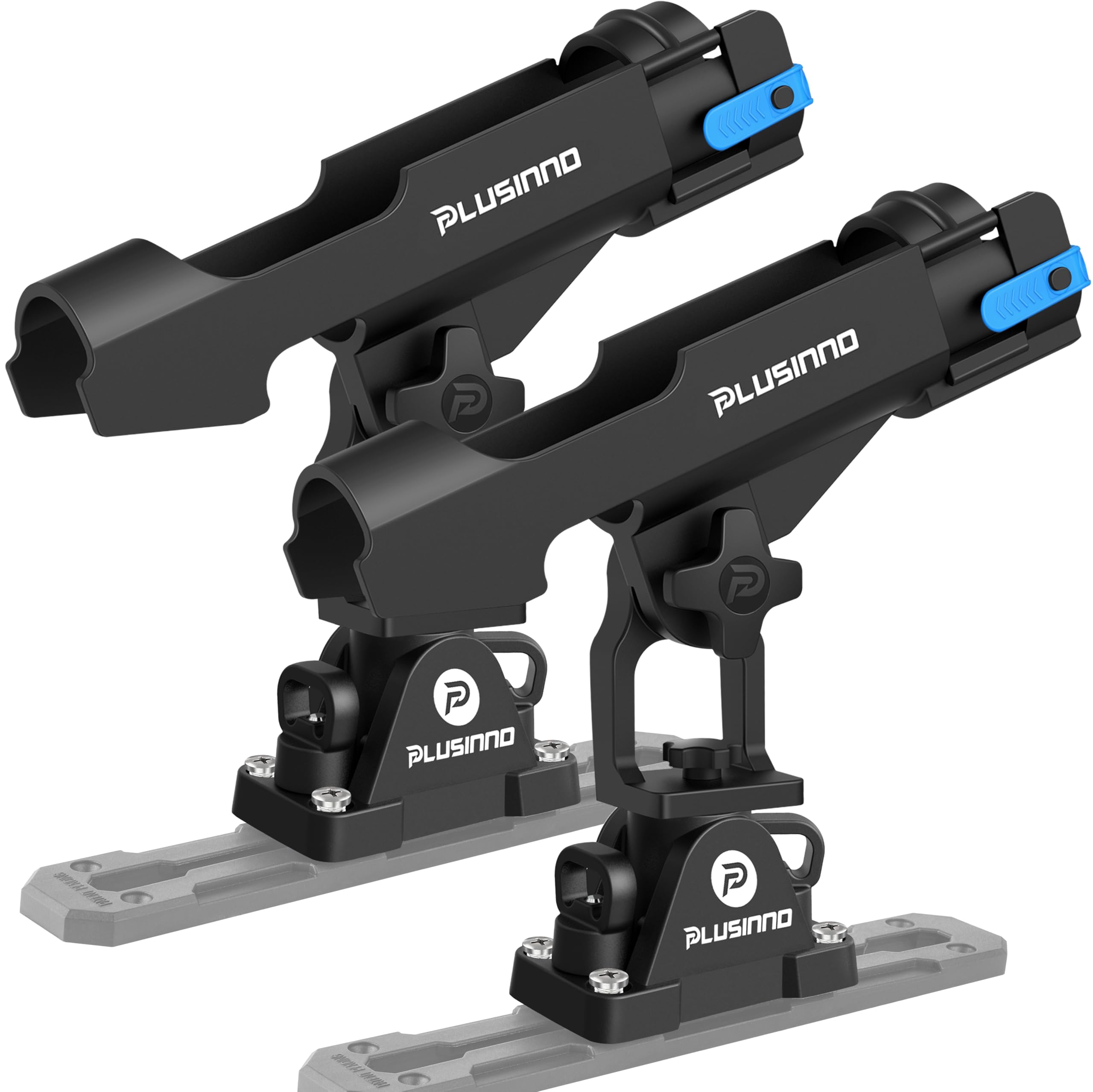 Photo 1 of PLUSINNO 2 in 1 Fishing Rod Holders for Boat, Kayak Rod Holder, Fishing Pole Holders for Track Mount/Deck Mount, Fish Gear with Rod Protective Strap, Fishing Accessories & Gifts