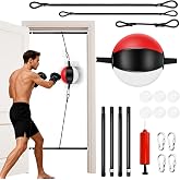 Doorway Punching Bag Double End Bag for Boxing, No Wall Installation Boxing Training Set with Bungee Cords, Double End Punching Ball Striking Equipment for Training at Home &amp; Gym