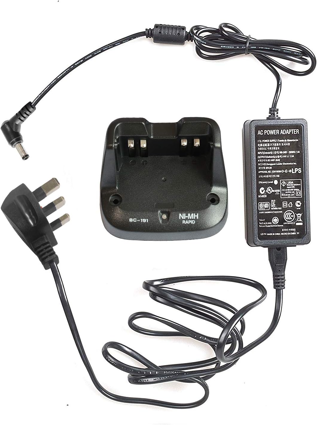 Rapid Desktop Charger BC-191 for Icom Portable Handheld Radio's BP-264 Ni-MH Battery