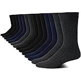 Van Heusen Mens Dress Socks - 14 Pack Soft Stretch Moisture Wicking Crew Socks for Men for Everyday Office Work Wear