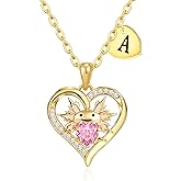 Maxcate Macate Valentines Day Gifts for Her, 14K Gold Plated Heart Initial Pendant Axolotl Necklace Gold/silver Necklace Valentines Day Birthday Gifts for Women Teen