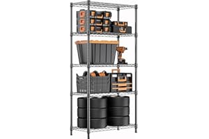 MZG Storage Shelving Utility Shelving Unit 5-Tier Utility Shelving Unit Steel Organizer Wire Rack for Home,Kitchen,Office (24