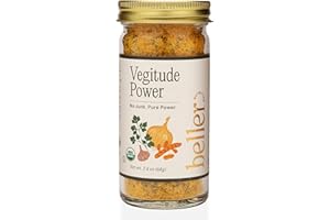 RACHEL BELLER'S POWER PANTRY Beller Nutrition Vegitude Power | 1.4 oz | Organic Onion Powder & Garlic Powder No Salt Seasoning Spice Blend with Tumeric & Parsley | All-In-One Seasonings and Spices for Cooking Complete Seasoning