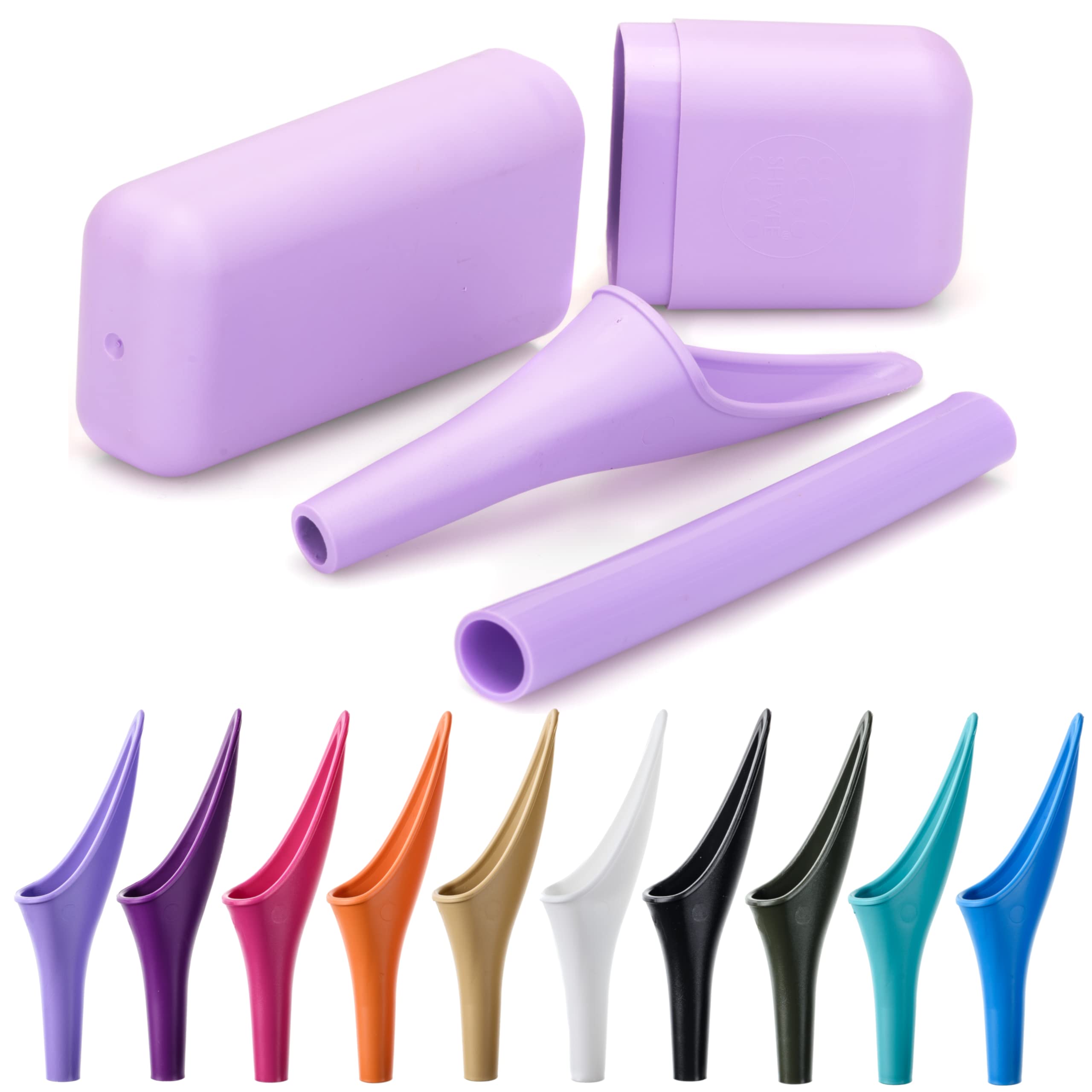 SHEWEE Extreme Female Urinal. Made in the UK. Reusable and Portable Urination Device. Festival, Camping, Car and Hiking Essentials For Women. Includes Travel Case and Extension Pipe – Lilac