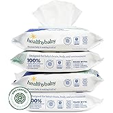 HealthyBaby Our Wet Wipes | EWG Verified Safe | 100% Water & Plant Based | Unscented & Safe for Sensitive Skin | Fragrance Free and Totally Chlorine Free (4 packs, 256 wipes)