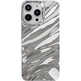 Caseative for iPhone 16 Pro Case, Silver | Water Ripple Pattern Curly Wave Shape Soft