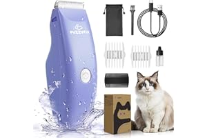 FuzzyFix Pet Grooming Clippers for Matted Hair Cat, Low Noise Hair Trimmer Kit for Long Fur, Waterproof Portable USB Rechargeable Professional Pet Grooming Supplies Cordless Shaver for Small Dog Pets