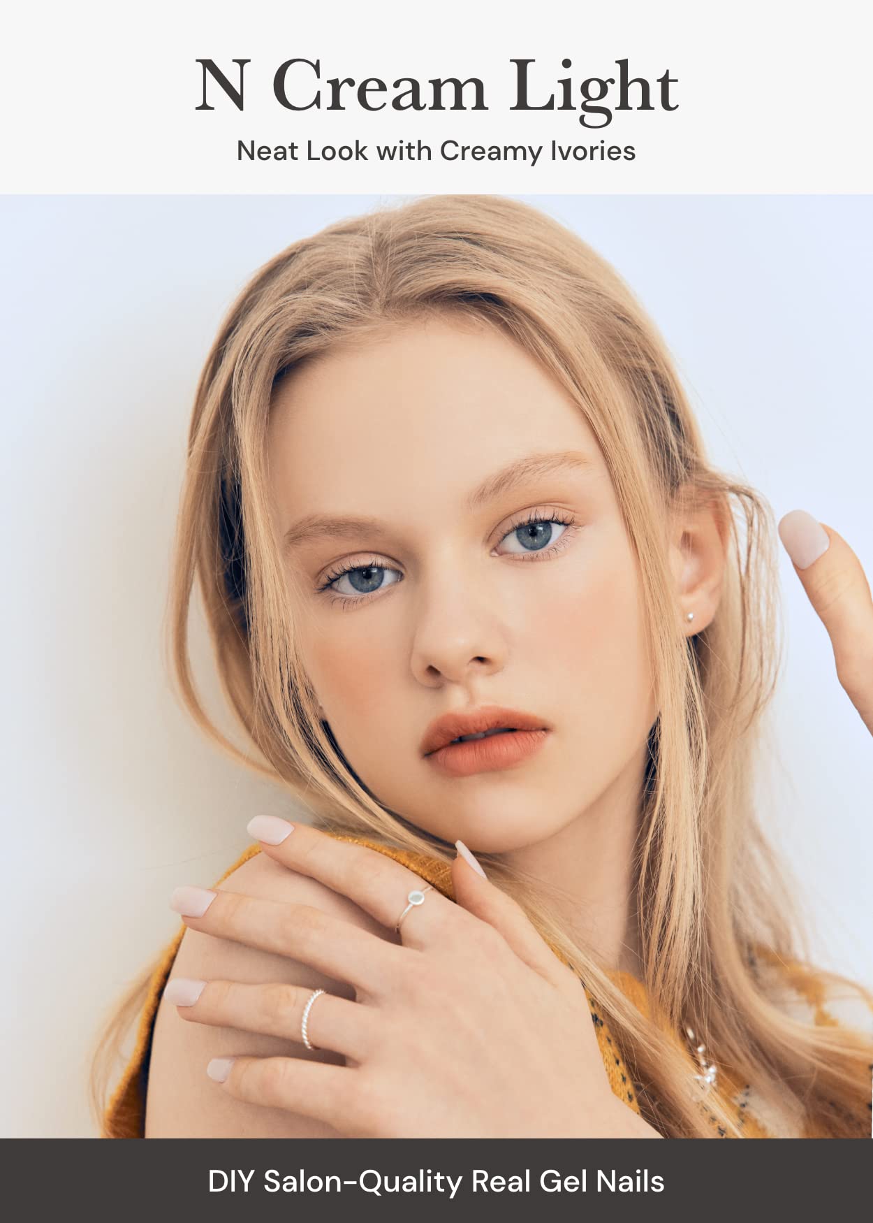 ohora Semi Cured Gel Nail Strips (N Cream Light) - Nude, Solid, Works with Any UV/LED Lamps, Salon-Quality, Long Lasting, Easy to Apply & Remove - Includes 2 Prep Pads, Nail File & Wooden Stick - Image 2