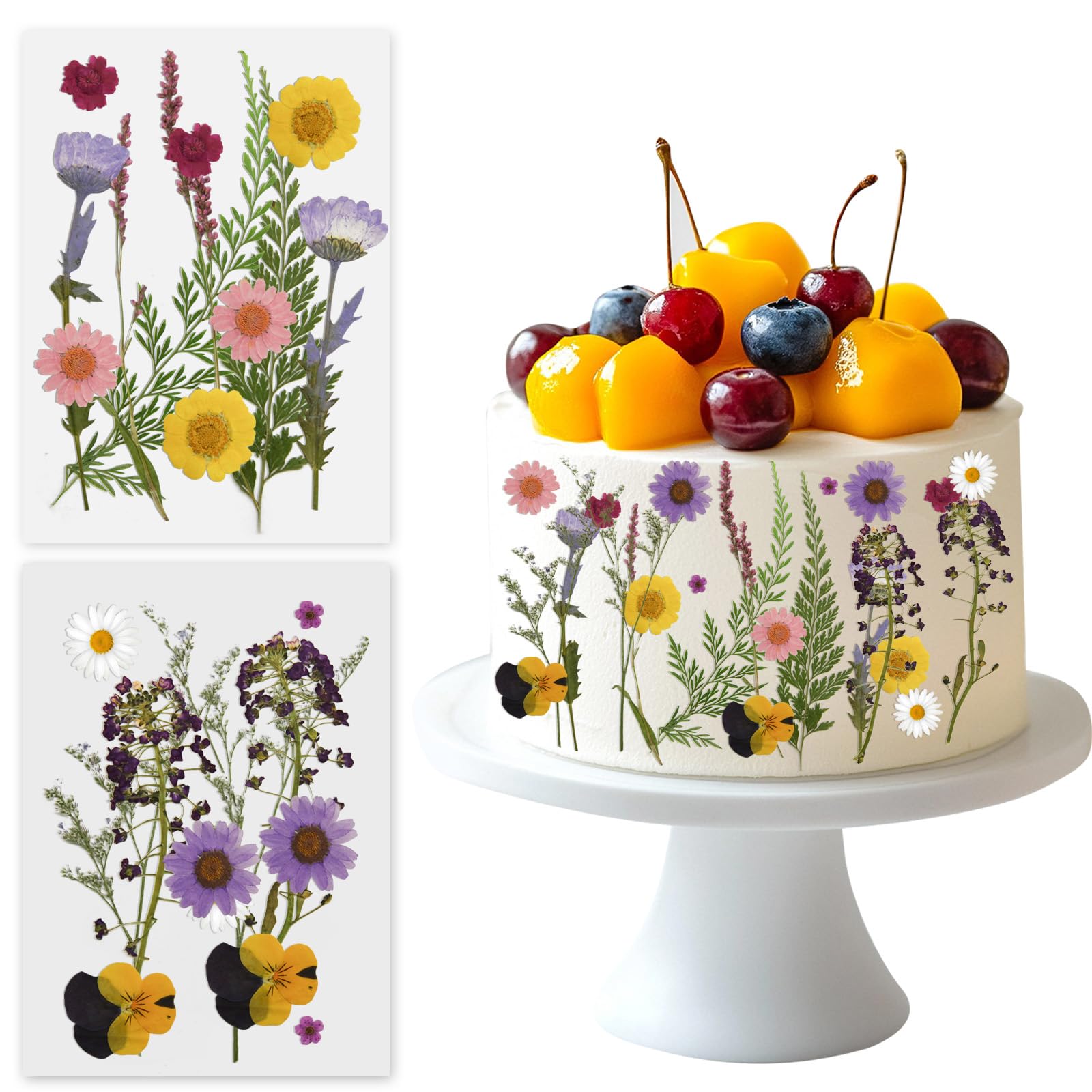 Photo 1 of Wildflower Cake Toppers, Wildflower Theme Decor Pressed Flowers Baby Shower Floral Cake Topper for Women Wedding Party Decoration Bridal Shower Birthday Supplies
