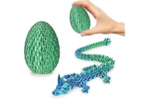 OLEE ODEE Small Dragon Eggs with Dragon Inside, 3D Printed Surprise Funny Gifts for Kids, Articulated Dragon Fidget Toys for Adults, Executive Desk Toys Office Room Décor (Christmas Green)