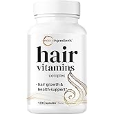 Micro Ingredients Hair Growth Vitamins for Women & Men, 120 Capsules | 14-in-1 Formula with Biotin, Collagen, Keratin, Saw Palmetto & More | Thicker, Fuller, Nourishes Thinning & Loss Hair Support