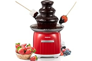 Reemix Electric Chocolate Fondue Fountain Machine - 3-Tier Stainless Steel Cascading Fountain, Easy Assembly & Cleaning, Part