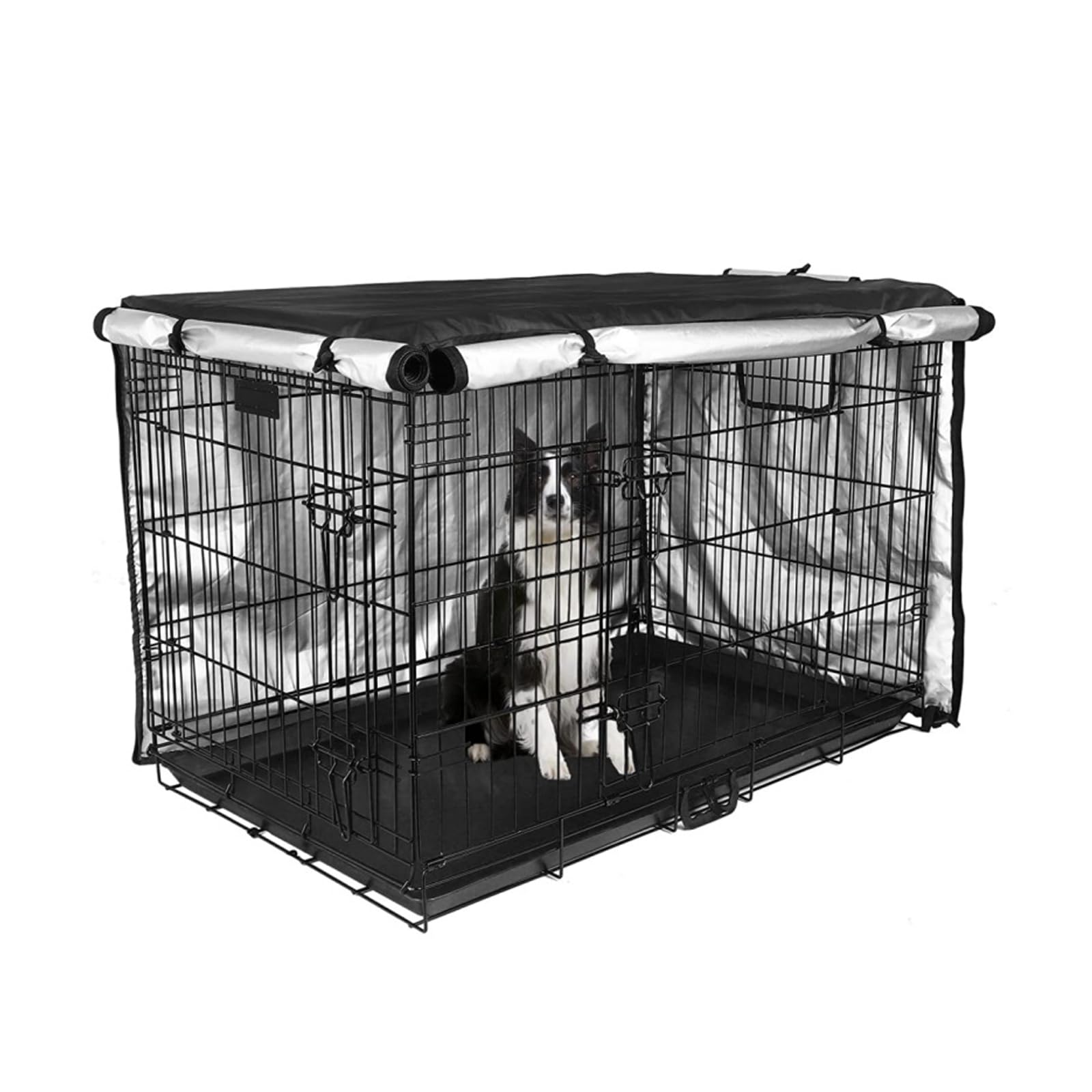Wisebom Dog Crate Cover, 36in Dog Cage Crate Cover Polyester Pet Kennel Cover Universal Durable Windproof Pet Kennel Cover for Wire Dog Crate Indoor Outdoor Protection