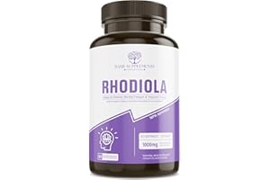 Basil Supplements Rhodiola Rosea Capsules 1000mg Per Day – 5:1 Extract Adaptogen Supplement for Stress Relief, Mental Fatigue