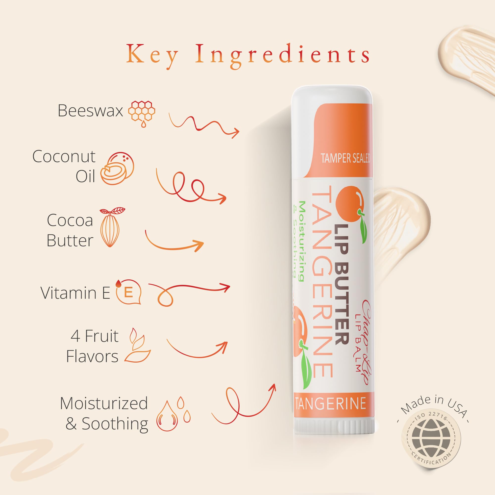 CHAP-LIP Original Lip Balm Hydrating Bulk Chap Stick with Fruit Flavors, Coconut Oil, and Cocoa Butter - Christmas Gift Stocking Stuffers Lip Therapy Pack for Men and Women - Made in the USA, 24 Pack