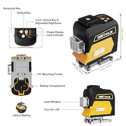WETOLS Laser Level, 12 Lines 3x360° 3D Green Cross
