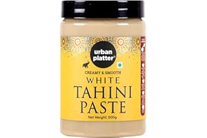 Urban Platter White Tahini Paste Organic | Smooth & Creamy Texture | Made from Sesame Seeds | Perfect for Hummus, Dressings & Sauces | Vegan, Gluten-Free, No Additives | 17.64 Oz (500g)