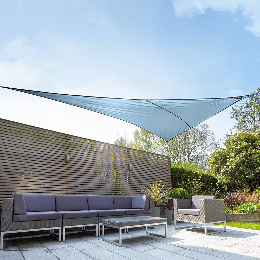 Kookaburra Waterproof Garden Sun Shade Sail Canopy in Azure 98% UV Block (6m x 4.2m Right Angle Triangle)