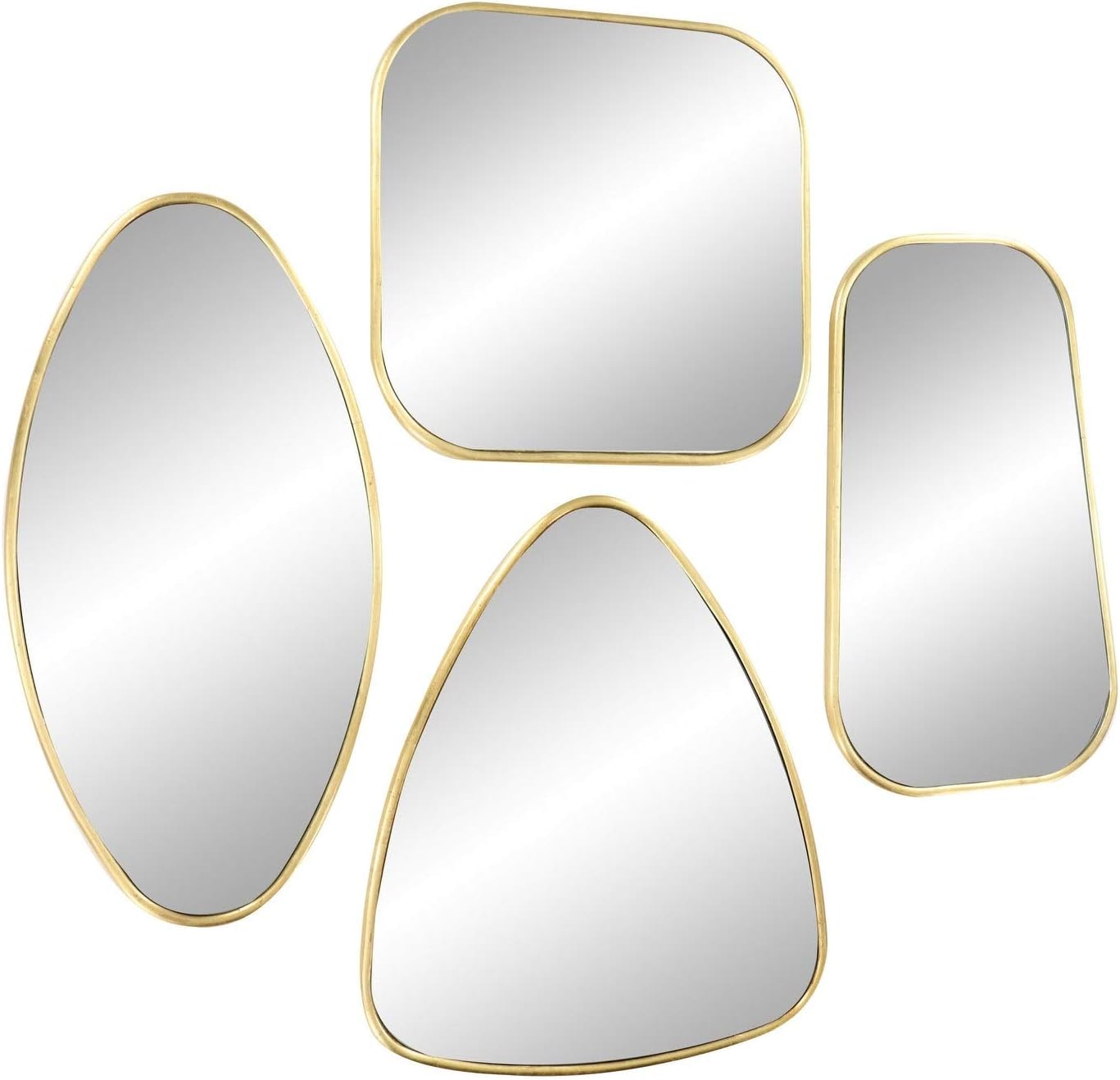 UKN Large Geometric Metallic Gold Wall Mirrors Set of 4 16.