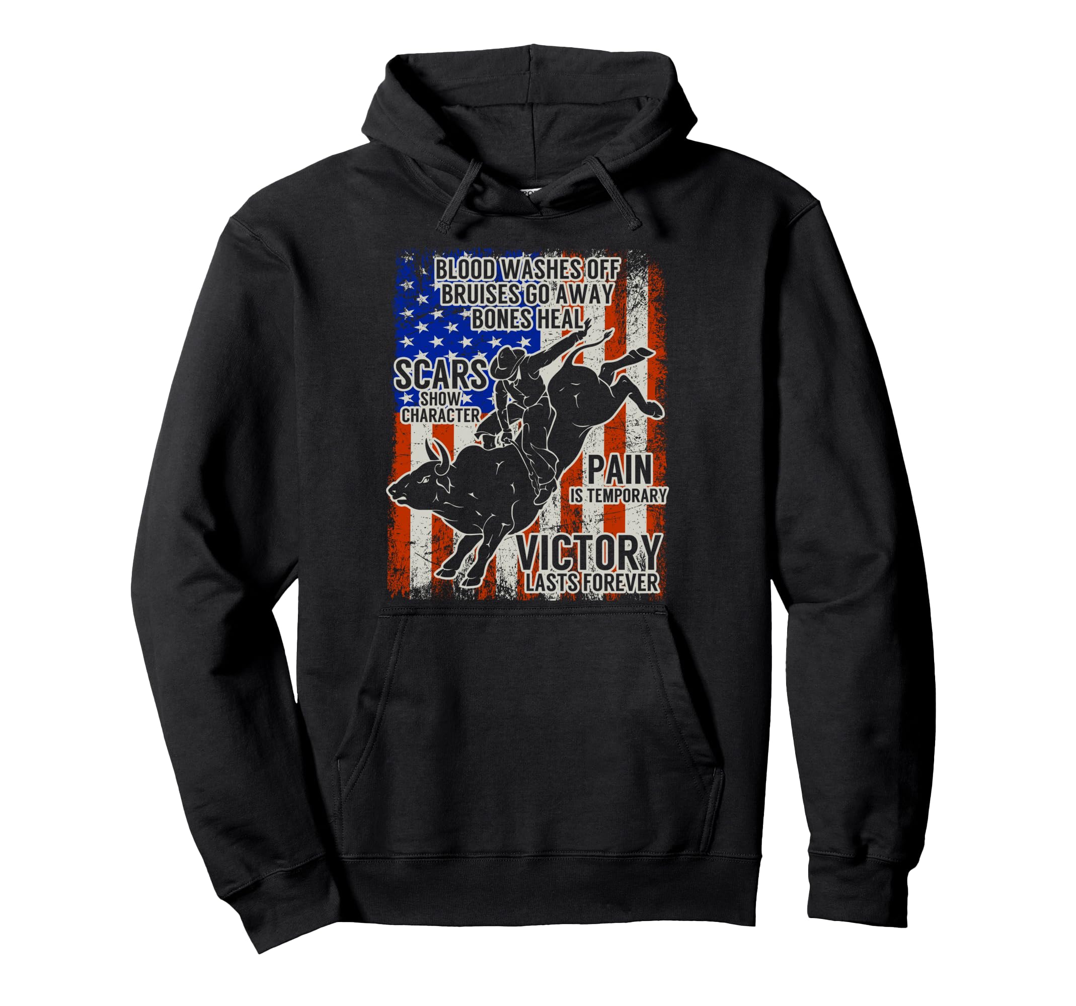 Bull Riding Vintage Texas Ranch Rider America Cowboy Western Pullover Hoodie