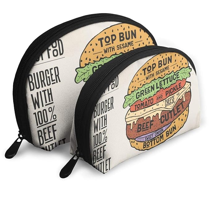 Hamburger Burger Women's Shell Cosmetic Pouch Clutch