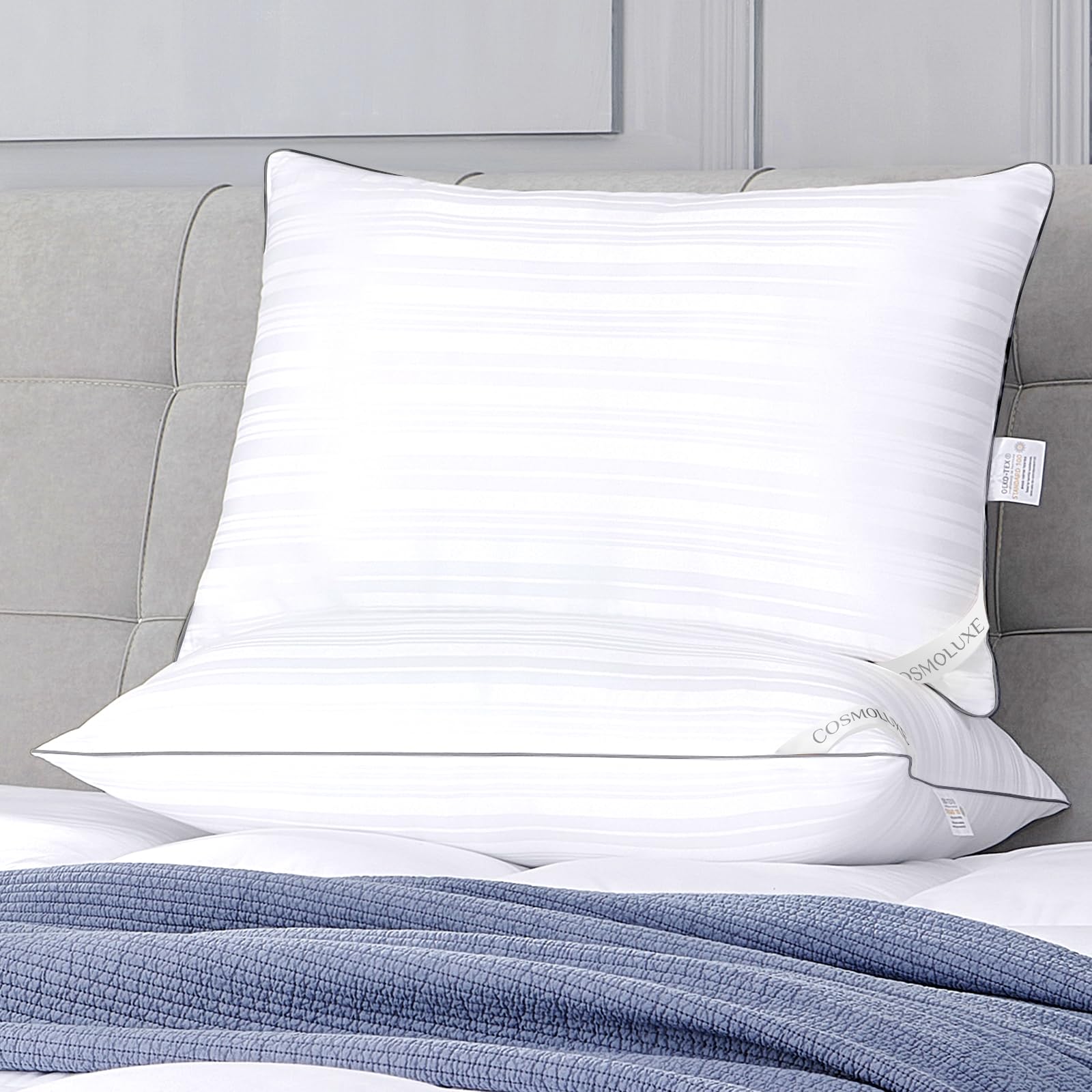 Photo 1 of Cosmoluxe Hotel Collection Pillows Queen Size Set of 2, Soft Down Alternative Pillows 2 Pack for Back and Side Sleepers, 20 x 28 Inches