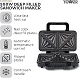 Tower Deep Filled Sandwich Maker 900W Rose Gold T27031RG Non-Stick view 2