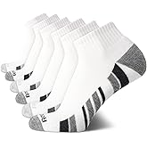 Reebok Mens Quarter Socks - 6 Pack Moisture Wicking Performance Stretch Athletic Ankle Socks for Men (Sizes: 6-12.5)