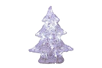 Weihnachtsbaum 40 Led Acryl Weihnachtsdeko Figur Deko 42 Cm Weiß Beleuchtung Außen