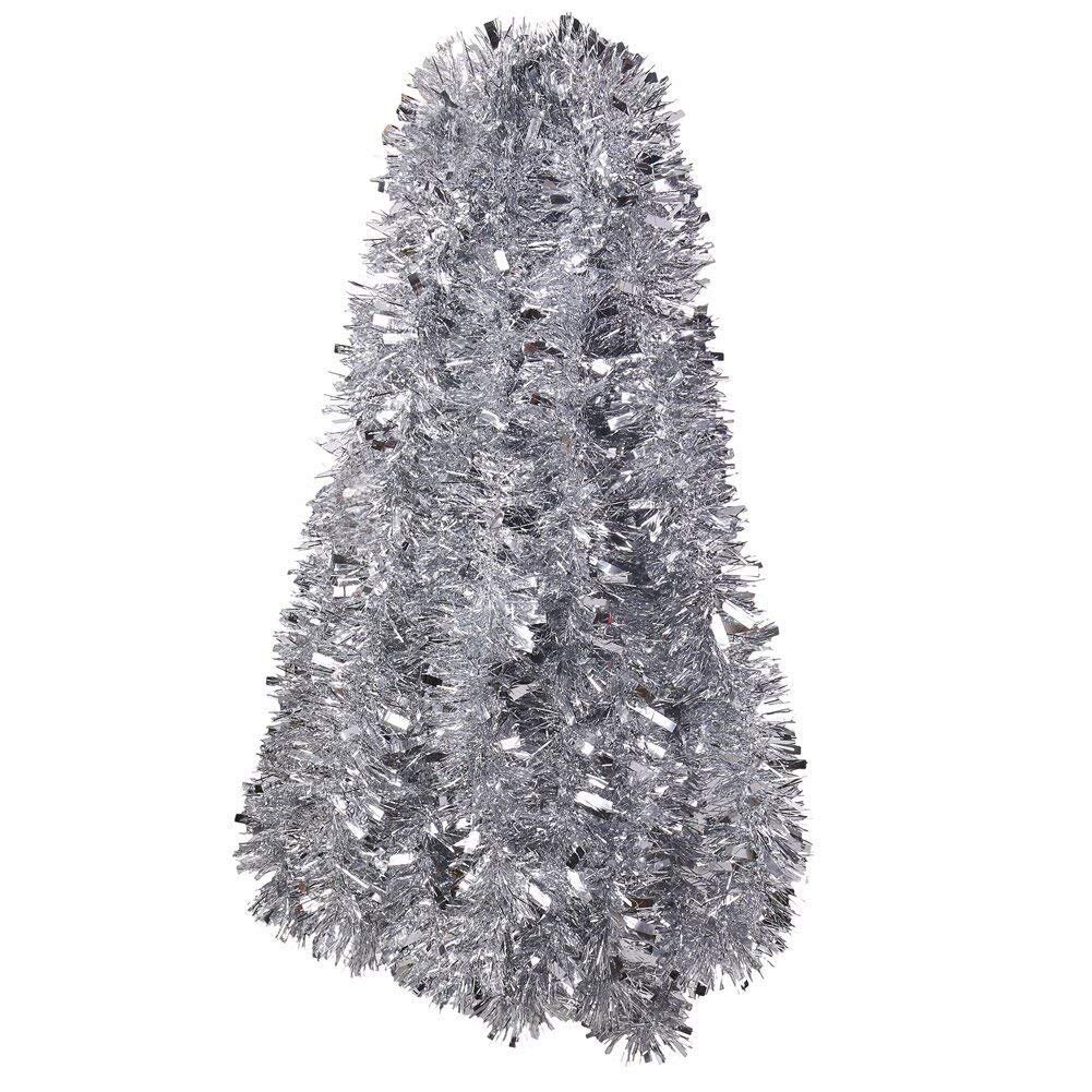VEYLIN 10 Meter Sliver Christmas Tinsel Xmas Decoration Tinsel Garland for Christmas Tree Home Office Supplies