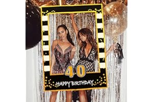 JeVenis 40 Photo Booth Frame 40 Birthday Photo Frame 40 Birthday Photo Booth Props 40 Birthday Gifts for Women Party Decorati
