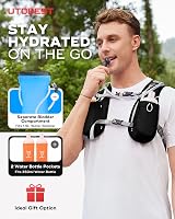 UTOBEST 5L Running Vest Hydration Pack Black 1.5L Bladder Men Women view 6
