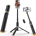 62" Phone Tripod & Selfie Stick, Tripod for iPhone with Remote, Portable, Lightweight Travel Stand for Selfies Video Recording Vlog, Extendable Stand Compatible with iPhone Android