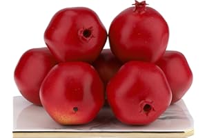 Gresorth 6 Pcs Lifelike Artificial Pomegranet Decoration Fake Pomegranate Fruit Home Party Kitchen Festival Show
