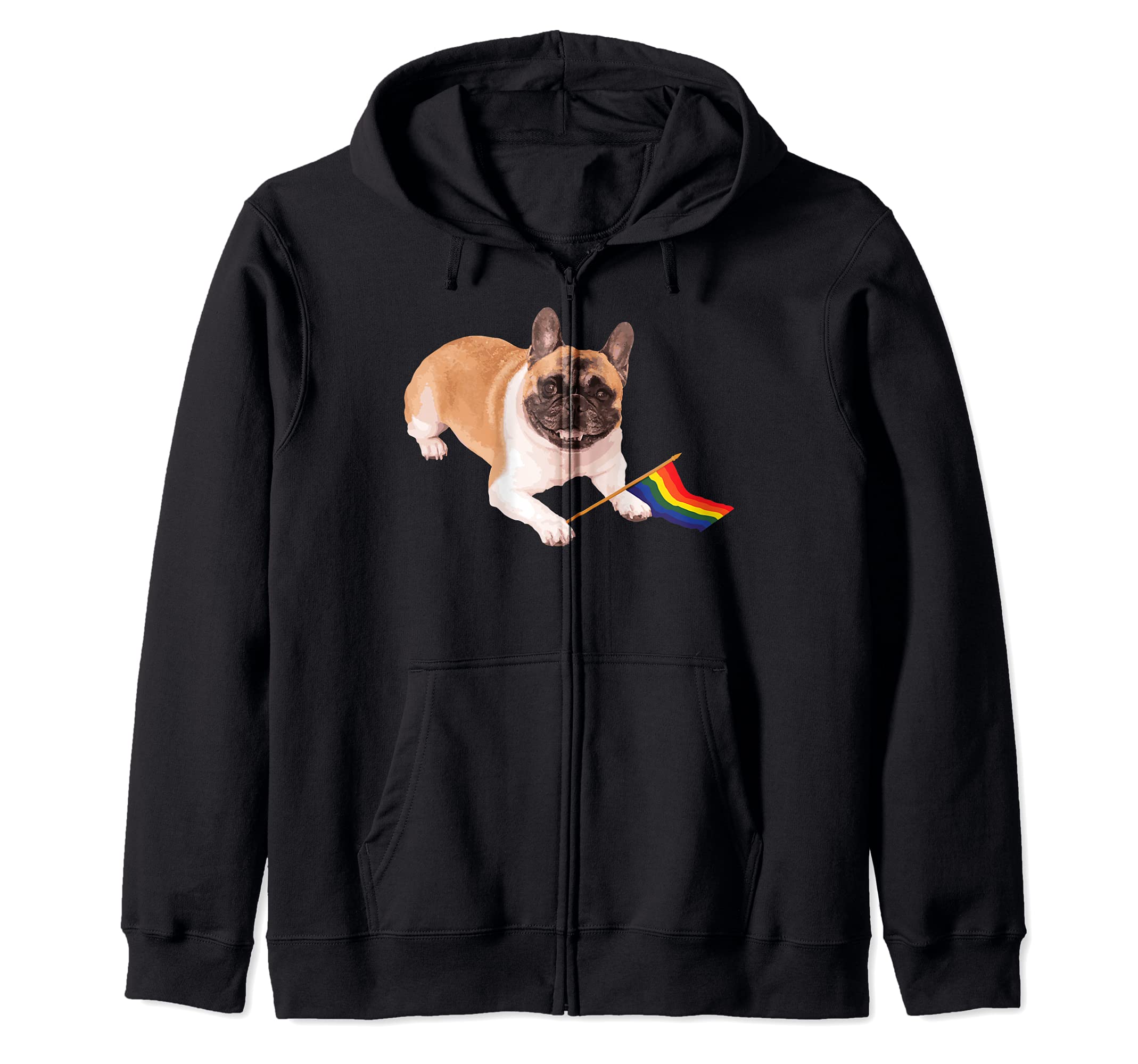 Pride LGBT Dog Doggy Gay Lesbian Bisexual Trans Rainbow Flag Zip Hoodie