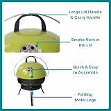 Hi-Gear Folding Leg BBQ Grill, Compact & Portable Charcoal Barbecue, Green view 4