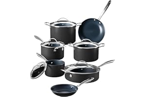 Guy Fieri's Flavortown Laser Titanium 12 Piece Set - Non-stick Cookware Set Without PFAS, PTFE, or PFOA, 3x More Durable, Dishwasher Safe, Oven Safe
