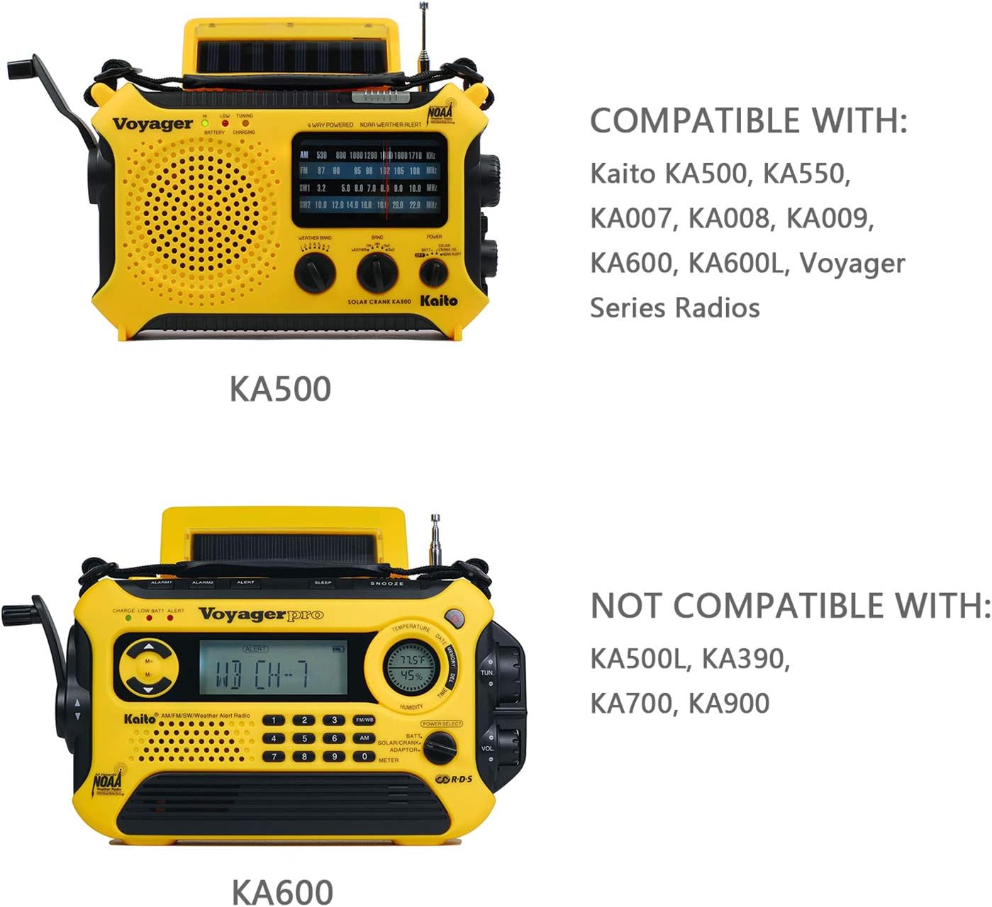 AC/DC 6V Adapter Compatible with for Kaito Voyager Series Radios, Replacement AD-500 Power Supply Charger Cord for KA500 KA600 KA007 KA008 KA009 and More (10 FT): Home Audio & Theater