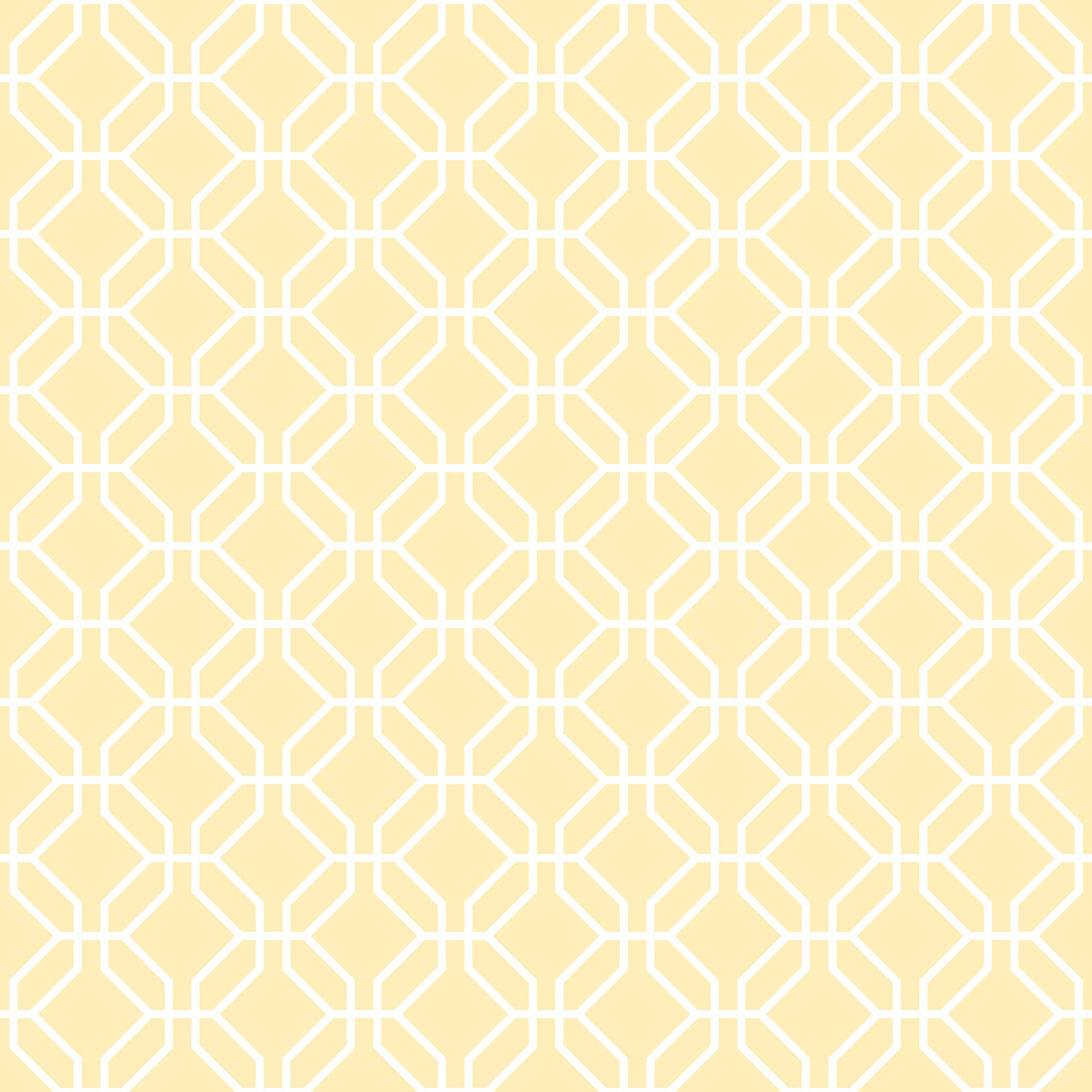 Galerie G78524 Secret Garden Trellis Negative Wallpaper, Yellow/White, 10m x 53cm