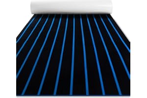 Fullfire Boat Flooring - EVA Foam Boat Decking - Faux Teak Marine Mat Self-Adhesive Marine Carpet for Motorboat RV Yacht Kayak 94" x 47"/35"/16"