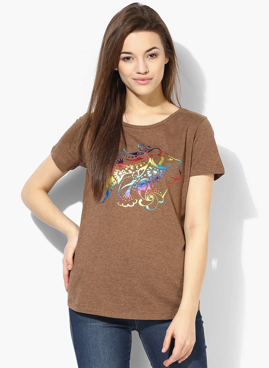 Buy Tshirt Company Women's TShirt (120504_Brown_XSmall) at Amazon.in