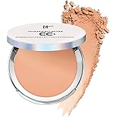 IT Cosmetics CC+ Airbrush Perfecting Powder Foundation - Sheer to Full Coverage Pressed Powder, Blurring Pores & Dark Spots, Anti-Aging Face Makeup, Hydrolyzed Collagen & Niacinamide - 0.33 oz