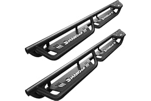 SMANOW Wheel to Wheel Running Boards Compatible with 2005-2023 Toyota Tacoma Double Cab with 4 Full-size Doors, Bed Access Side Steps, 6 Inches Wide Steps, Drop Down Side Steps.